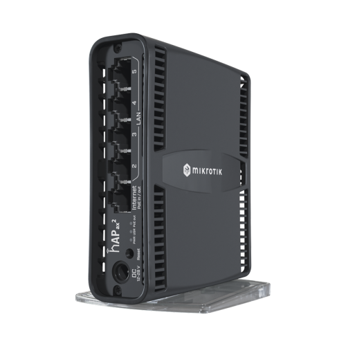 ROUTER MIKROTIK WIFI6 STRONG DUALBAND QUAD-CORE 802.11AX+ WAVE2 5 GIGABIT + 1 POEIN/OUT 1 GB RAM SIN FUENTE HAP AX2